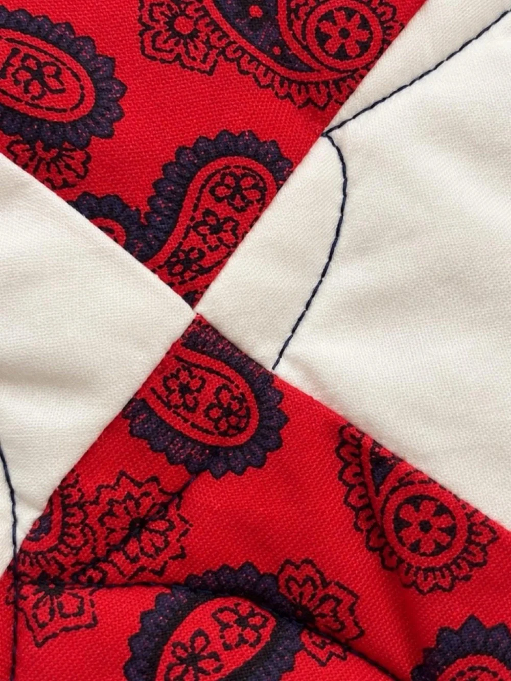 Patriotic Star Patchwork Quilt - Red, White & Blue